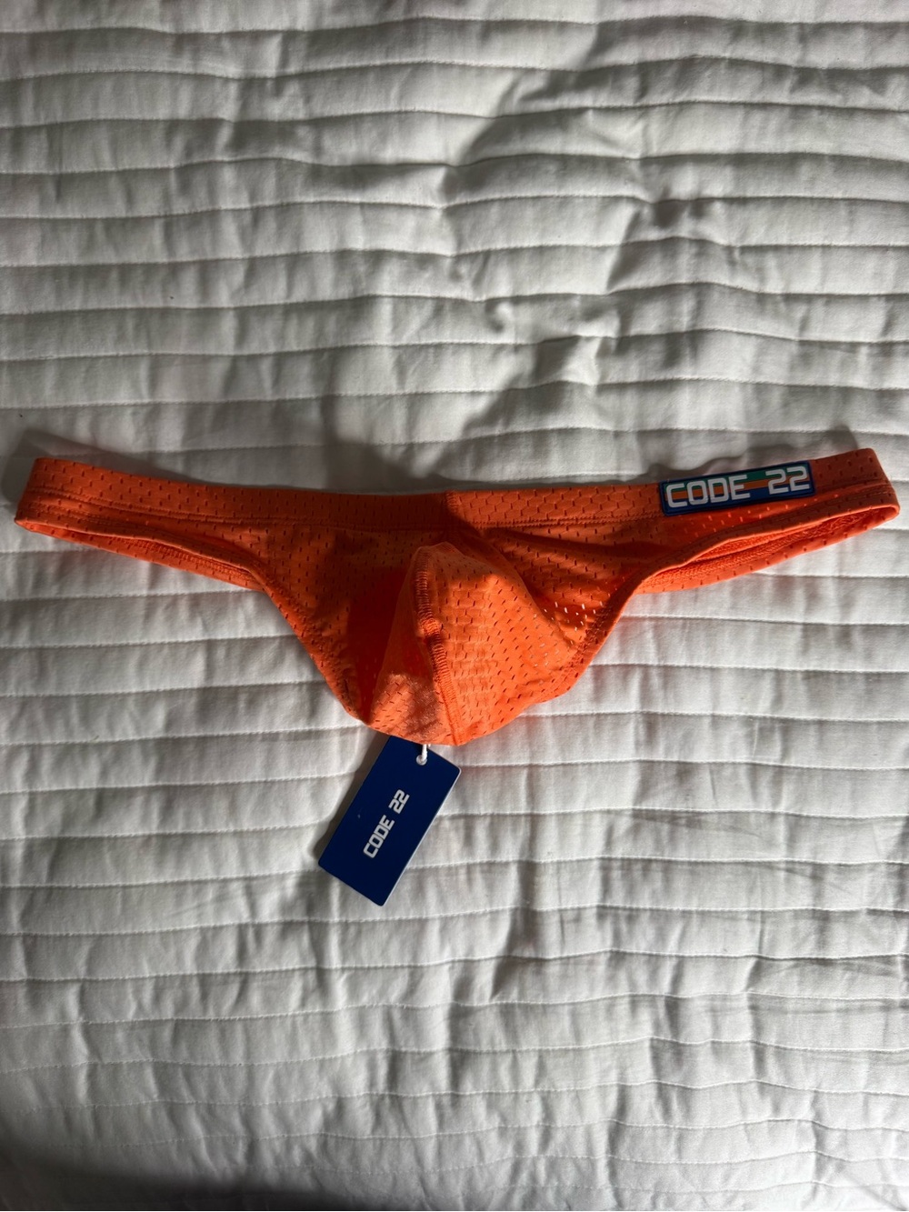 CODE 22 Men's Orange Mesh Bikini thong